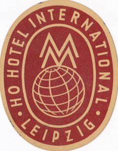 Germany Leipzig Ho Hotel International Vintage Luggage Label sk2041