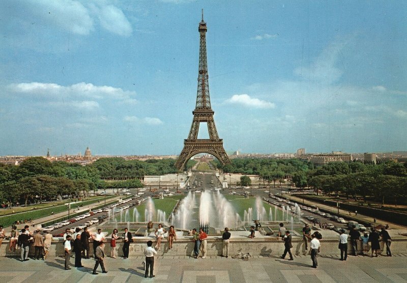 Postcard Eiffel Tower Wrought-Iron Lattice On Champ De Mars Paris France