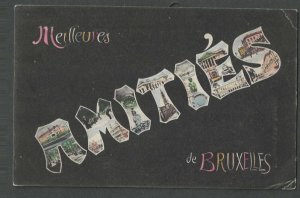 1906 Post Card Brussels Belgium Stamp #64 W/Tab