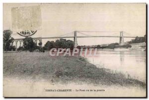 Old Postcard Tonnay Charente seen The Bridge meadow