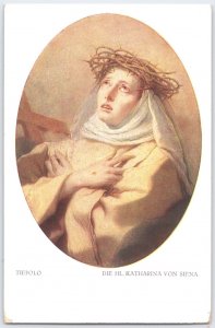 St. Catherine of Siena Tiepolo Art Postcard Vienna Museum Religious