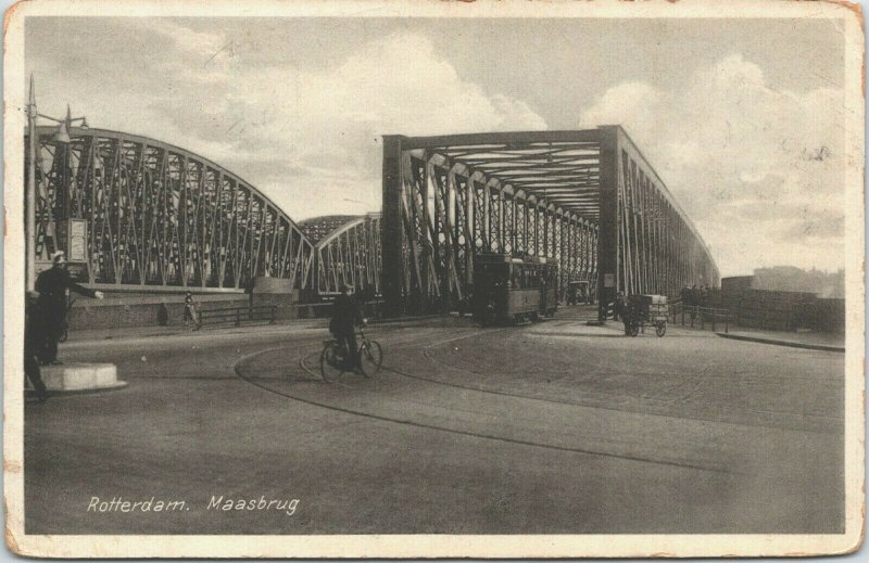 Netherlands Rotterdam Maasbrug Vintage Postcard 04.09