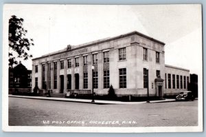 Rochester Minnesota MN Postcard RPPC Photo US Post Office Building Car c1940's