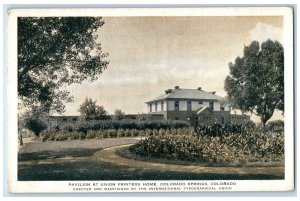 c1905 Pavilion At Union Printers Home View Colorado Springs Colorado CO Postcard