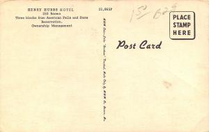 Niagara Falls NY 1954 Buick Not Parked in Free Garage~Henry Hubbs Hotel~Postcard 