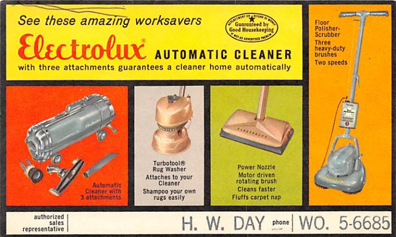 Advertising Post Card Electrolux Unused