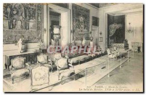 Old Postcard Paris Louvre Museum The furniture of the rooms