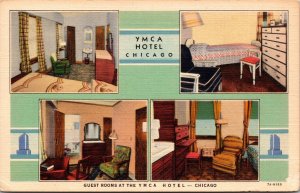 Linen Postcard Guest Rooms at the YMCA Hotel in Chicago, Illinois~139406