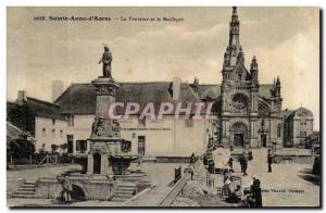 Saint Anne d & # 39Auvray Old Postcard The fontainet and basilica