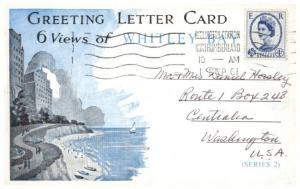 WHITLEY BAY NORTH TYNESIDE UK GREETING LETTER CARD 6 BLACK & WHITE VIEWS c1961