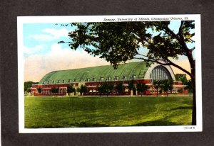 IL Armory University of Illinois Champaign Urbana Illinois Linen Postcard