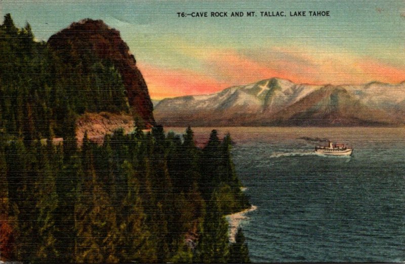 California Lake Tahoe Cave Rock and Mount Tallac 1947