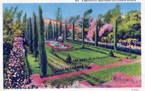 VINTAGE POSTCARD A BEAUTIFUL SOUTHERN CALIFORNIA GARDEN MAILED LOS ANGELES 1935