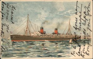 A/s Lessieux Steamer Steamship La Lorraine 1904 Cancel Vintage Postcard