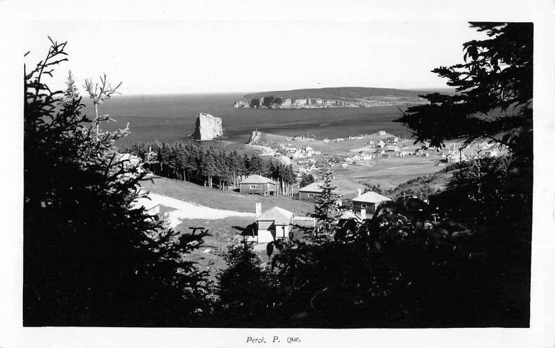 Real Photo Perce Quebec Canada along the Water Antique Postcard L2630