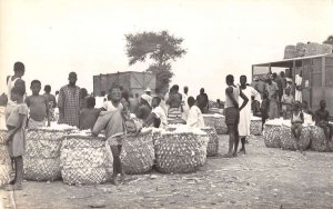 Fort Lamy Chad Africa Cotton Market Real Photo Vintage Postcard AA20302