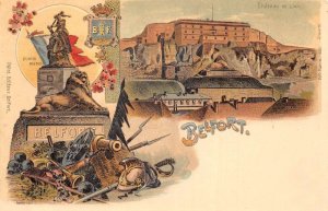 Belfort France Chateau and Lion Monument Vintage Postcard AA110311
