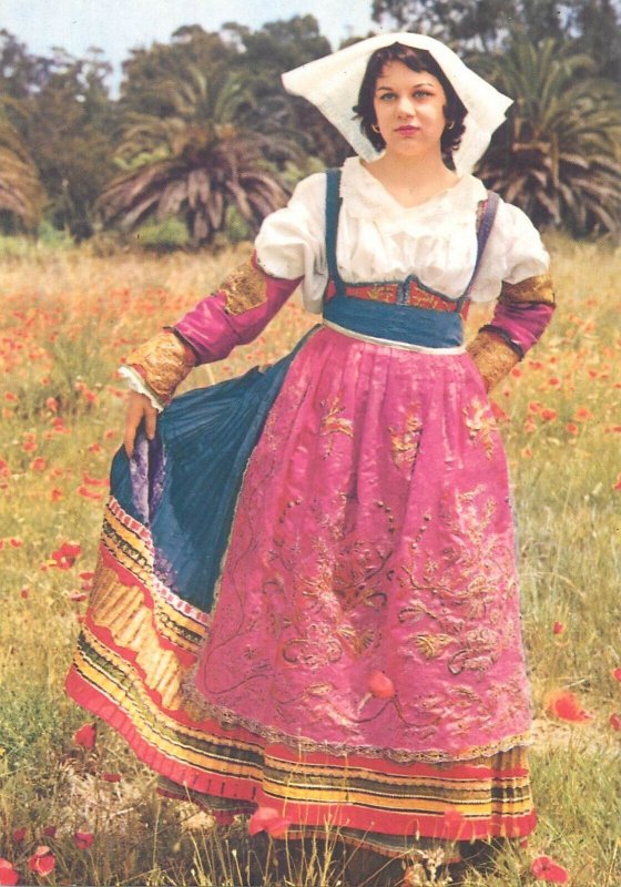 National folk costumes from Calabria Italy lot of 3 continental size postcards 