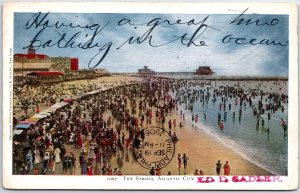 VINTAGE POSTCARD THE STRAND ATLANTIC CITY POSTED 1906 TRIPLE CANCEL EXCEL COND