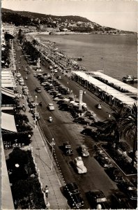 Vtg France Nice La Promenade des Anglais et le Mont Boron RPPC Postcard