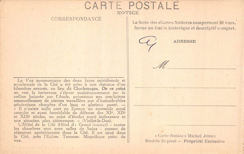 A818 France Cite de Carcassonne South East View vintage postcard