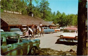 Postcard AZ Payson Kohl's Tonto Creek Ranch Classic Cars Cabins 1950s S111