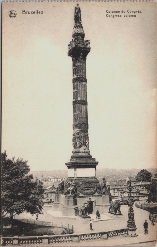 Belgium Brussels, Bruxelles Congress Column Vintage Postcard C136