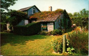 Greetings Siasconset Nantucket Massachusetts Scenic Cottage Chrome Postcard 