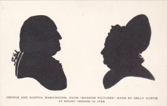 Silhouette George and Martha Washington From Shadow Pictures by Nelly Curtis ...