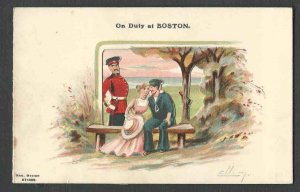 Ca 1900 PPC* VINTAGE MECHANICAL COMIC CARD FROM BOSTON SHOWS MOVING SEE INFO