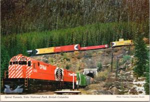 CP Rail Spiral Tunnels Yoho National Park BC British Columbia Train Postcard D53