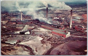 VINTAGE POSTCARD AERIAL VIEW OF COPPER CLIFF SMELTER INTERNATIONAL NICKEL MINE