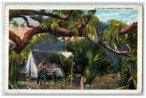 1921 A Tin Can Tourist Camp Grove Tent St. Petersburg Florida FL Posted Postcard