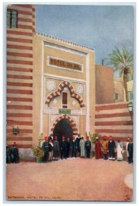 c1910 Entrance Hotel Du Nil Cairo Exterior Street Egypt Vintage Antique Postcard 