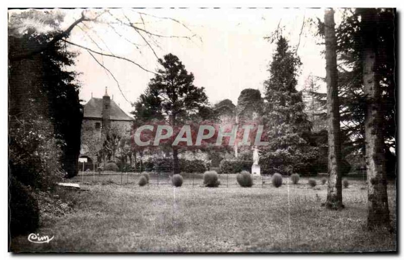 Old Postcard Fresnay sur Sarthe Public Garden and the old Chateau