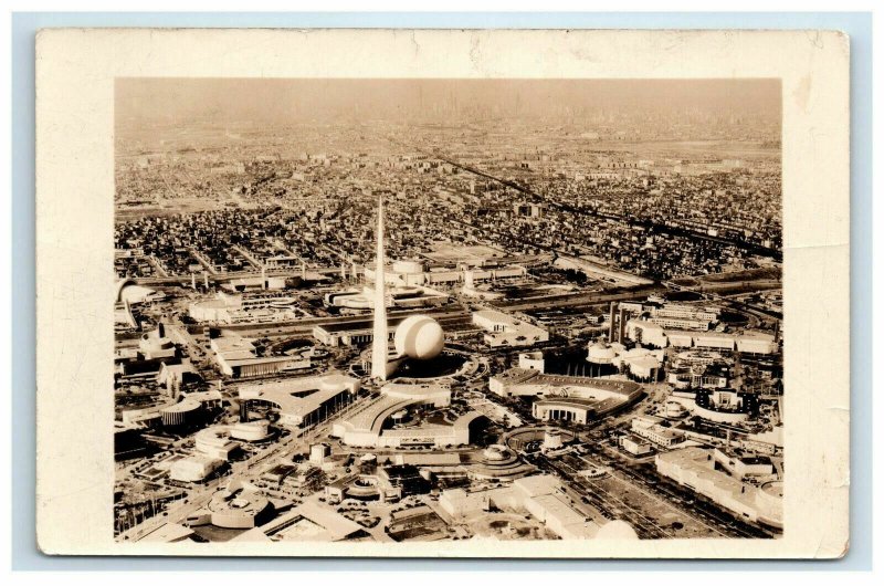 New York World's Fair Real Photo Postcard RPPC Aerial Birds Eye Air View