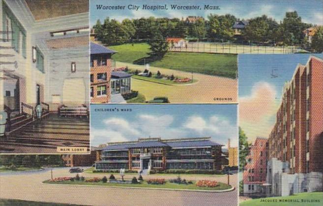 Massachusetts Worcester City Hospital 1947 Curteich