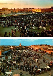 2~4X6 Postcards  Marrakech, Morocco  JEMAA EL~FNA  Public Market Square & Crowd