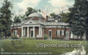 Home of Thomas Jefferson - Charlottesville, Virginia VA Postcard