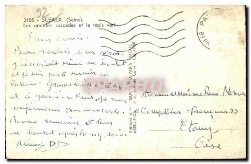 Old Postcard Seals Large Waterfalls And Green Carpet