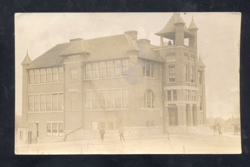 RPPC ESTHERVILLE IOWA HIGH SCHOOL BUILDING 1910 VINTAGE REAL PHOTO POSTCARD