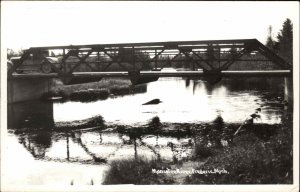 Frederic Michigan MI Car on Manistee River Bridge Real Photo Postcard