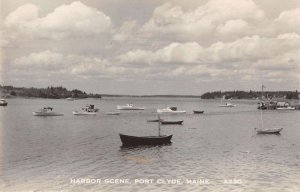 Port Clyde Maine Harbor Scene Real Photo Vintage Postcard AA18987