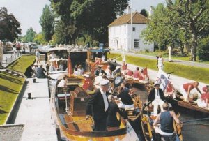 Henley On Thames Royal Regatta Boats At Marsh Lock Postcard