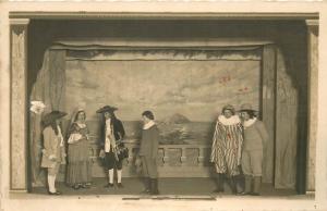 Vintage theatre actors scene real photo postcard