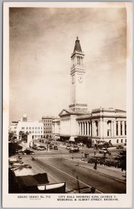 Brisbane City Hall King George V Memorial Albert St Australia Vintage RPPC H82