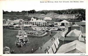 Iowa Des Moines Scene On Midway State Fair Grounds Curteich