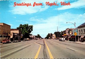 Utah Greetings From Nephi Showing Main Street