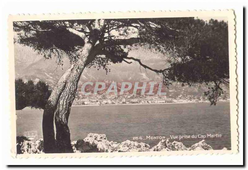 Menton Old Postcard View from Cap Martin