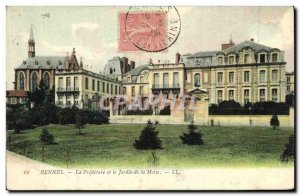 Old Postcard Rennes The Prefecture and the garden of the Mound